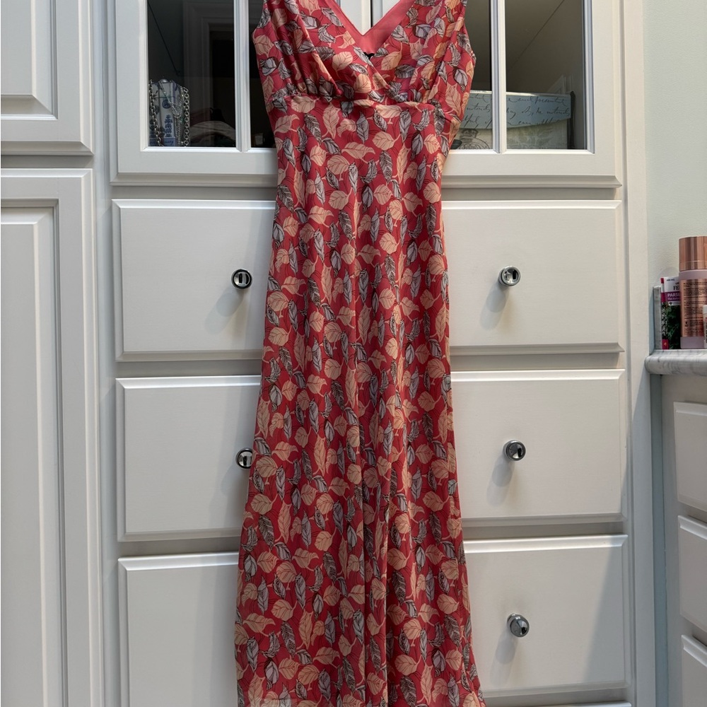 Elegant Floral Red Dress